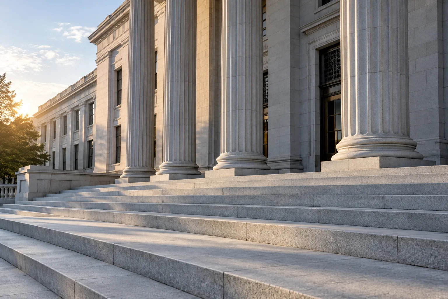 Federal courthouse columns and steps